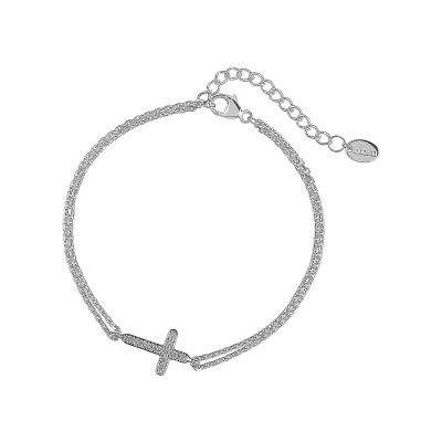 DOOSTI Damen Armband Kreuz 925/- Silber rhodiniert