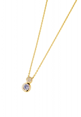 DOOSTI Zarte Halskette 925/- Silber Gelbgold vergoldet
