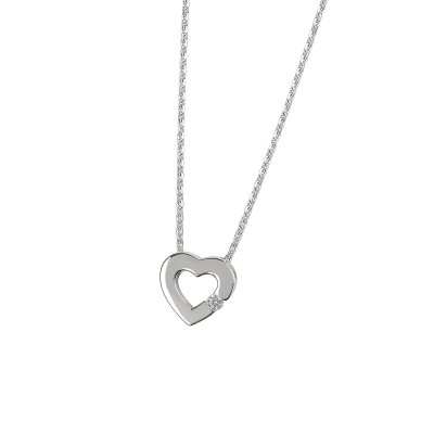 DOOSTI Damen Halskette mit Anhänger Herz 925/- Silber rhodiniert