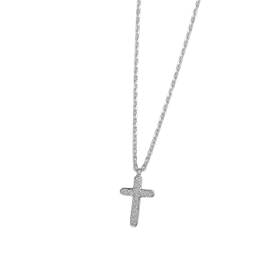 DOOSTI Damen Halskette mit Anhänger Kreuz 925/- Silber rhodiniert