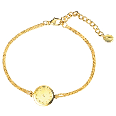 DOOSTI Damen Armband Geburtsuhr 925/- Silber Gelbgold vergoldet - inkl. Gratis Gravur