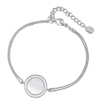 DOOSTI Damen Armband 925/- Silber rhodiniert mit Perlmutt Einlage
