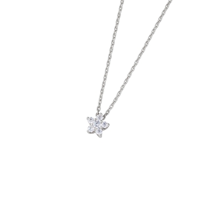DOOSTI Zarte Halskette Blume 925/- Silber rhodiniert